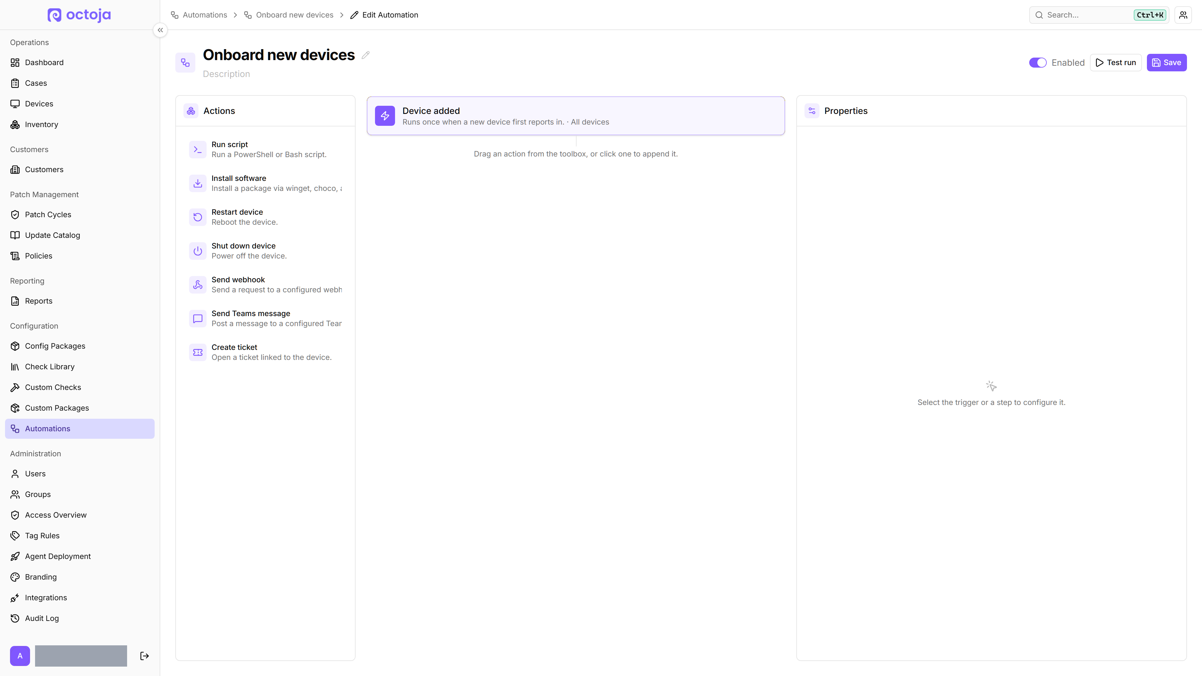 Automations: a visual workflow builder