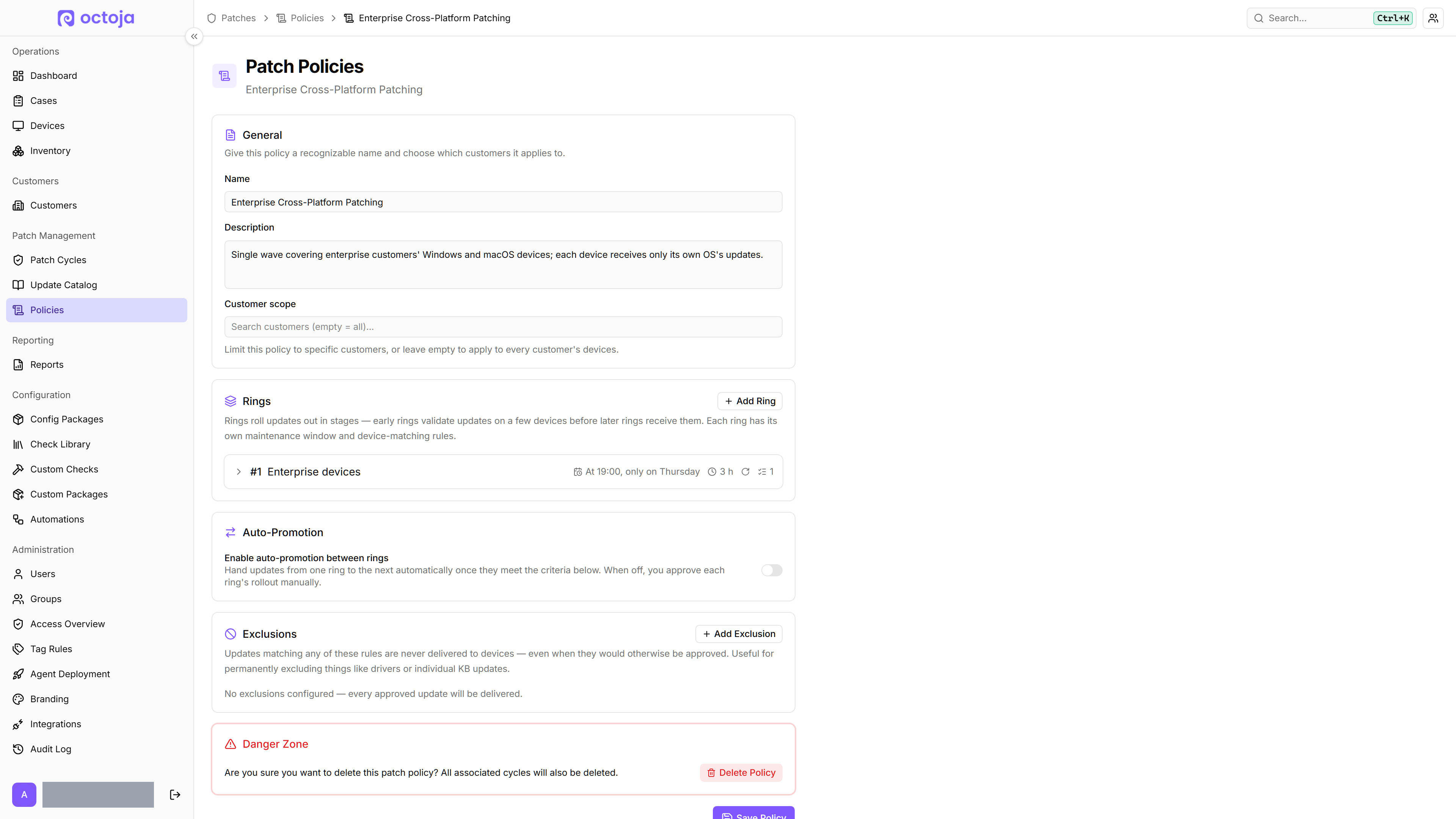 Neu gestalteter Editor für Patch-Richtlinien