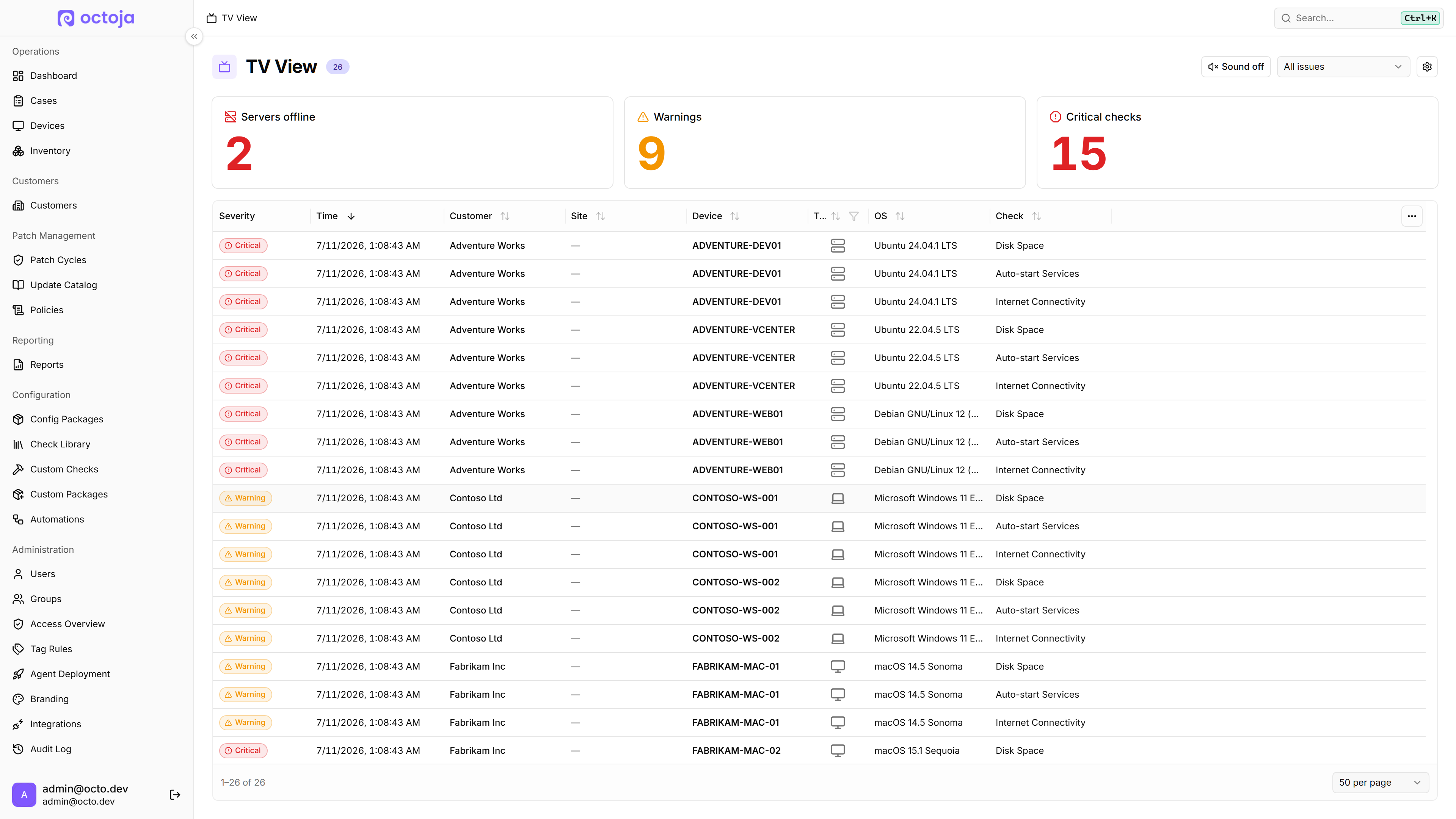 New TV View for live fleet status