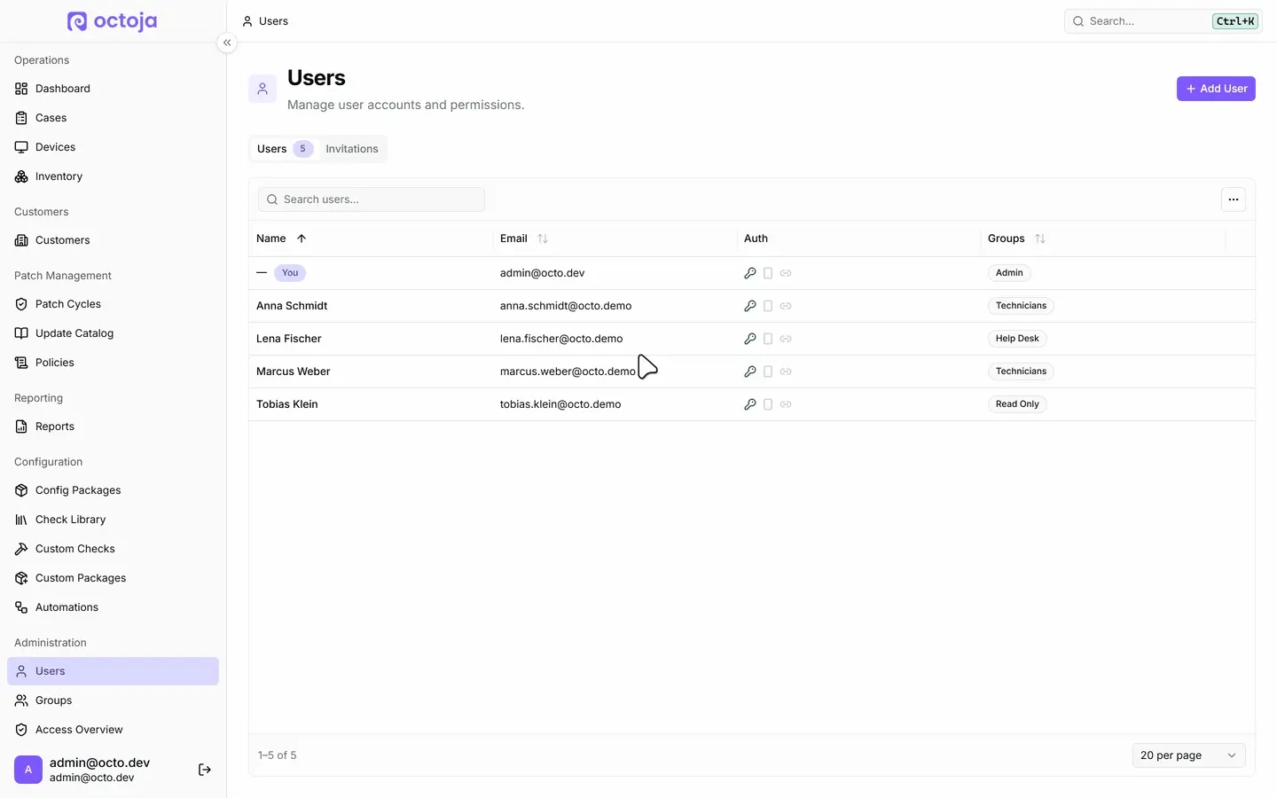 Benutzer per E-Mail einladen