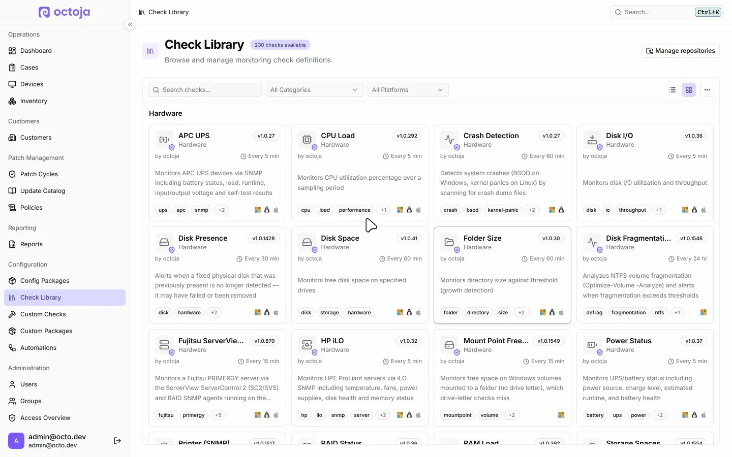 Check Library is faster and more informative